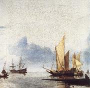A Dutch Yacht and Other Vessels Becalmed Near the Shore, unknow artist